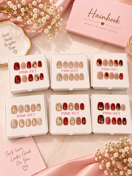 Premium Korean acrylic nails (pack of 12)