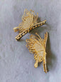 Luxury Butterfly Rhinestone Hair Clip – Gold Finish Designer Barrette(pack of 6)