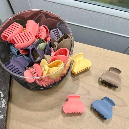 Matte Pastel Mini Hair Claw Clips | Cute Korean Style Hair Clutchers | Everyday Fashion Hair Accessories( pack of 24)