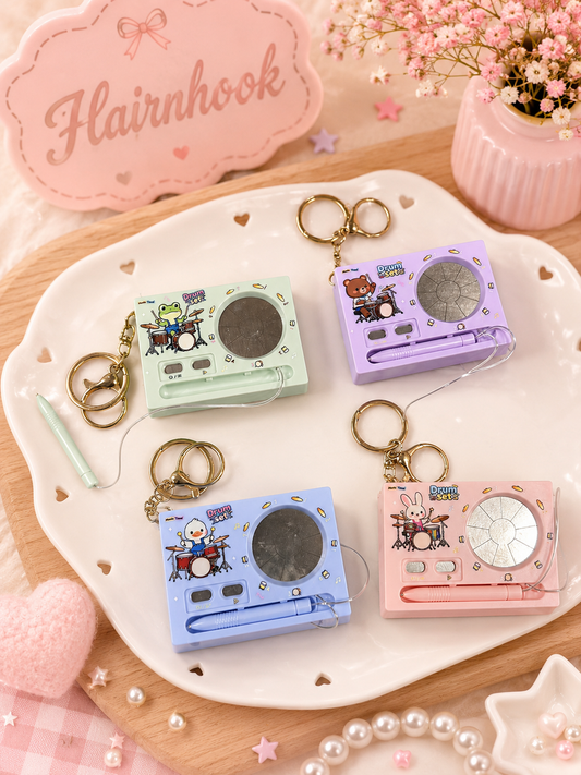 Cute Drum Pad Stylus Keychain | Mini DJ Drum Machine Keychain Toy | Cartoon Pen Keychain | Wholesale(pack of 6)