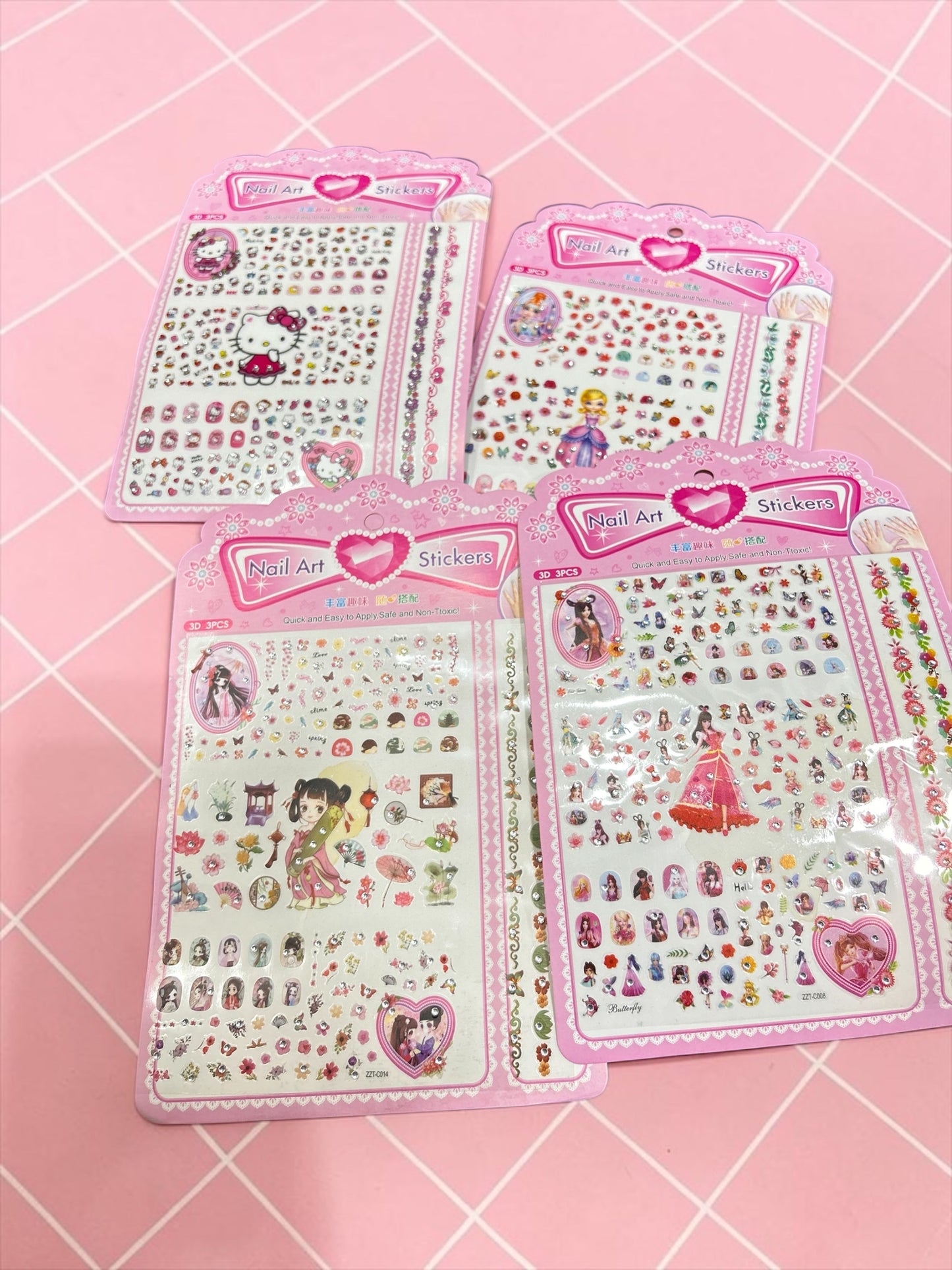 3D Nail Sticker Mega Sheet ( pack of 12 cards )