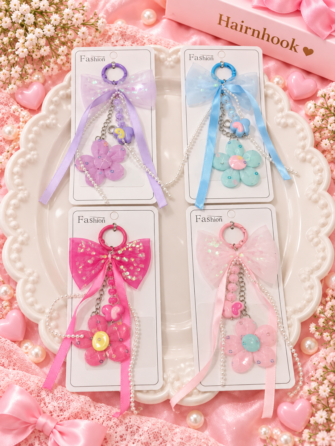 Korean premium bag charms +phone charms (pack of 12)