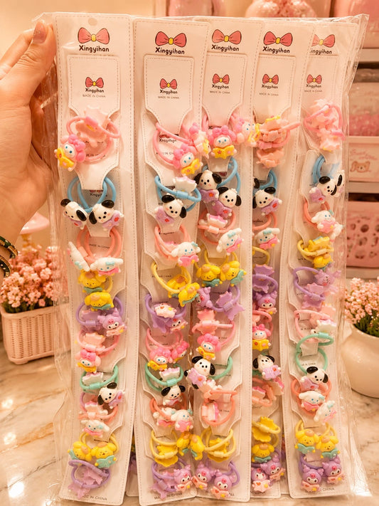 Korean cute hairrubber band for kids(pack of 10 pair in one strip)