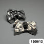Geometric Print Layered Bow Hair Clutcher – Monochrome Style (Pack of 12)