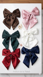 Luxury Satin Statement Bow Clips – Classic Solid Color Elegant Hair Accessories(pack of 12)