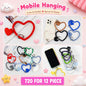 Heart Shape Mobile Hanging Strap | Cute Silicone Phone Holder Wrist Charm(pack of 12)