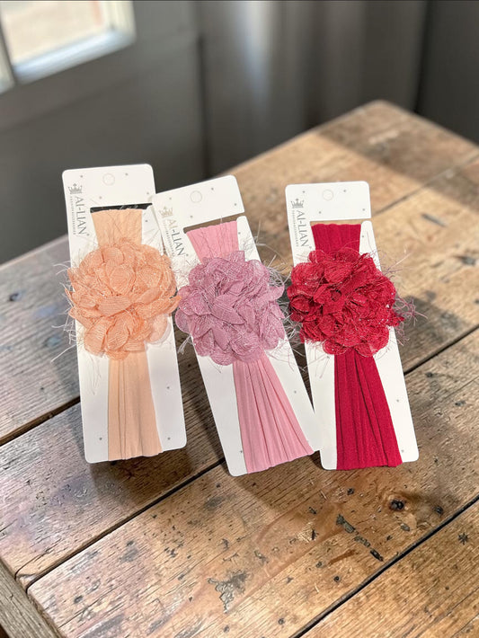 Baby Girls Floral Soft Elastic Headbands – Cute Stretchable Hair Bands for Kids (pack of 12)