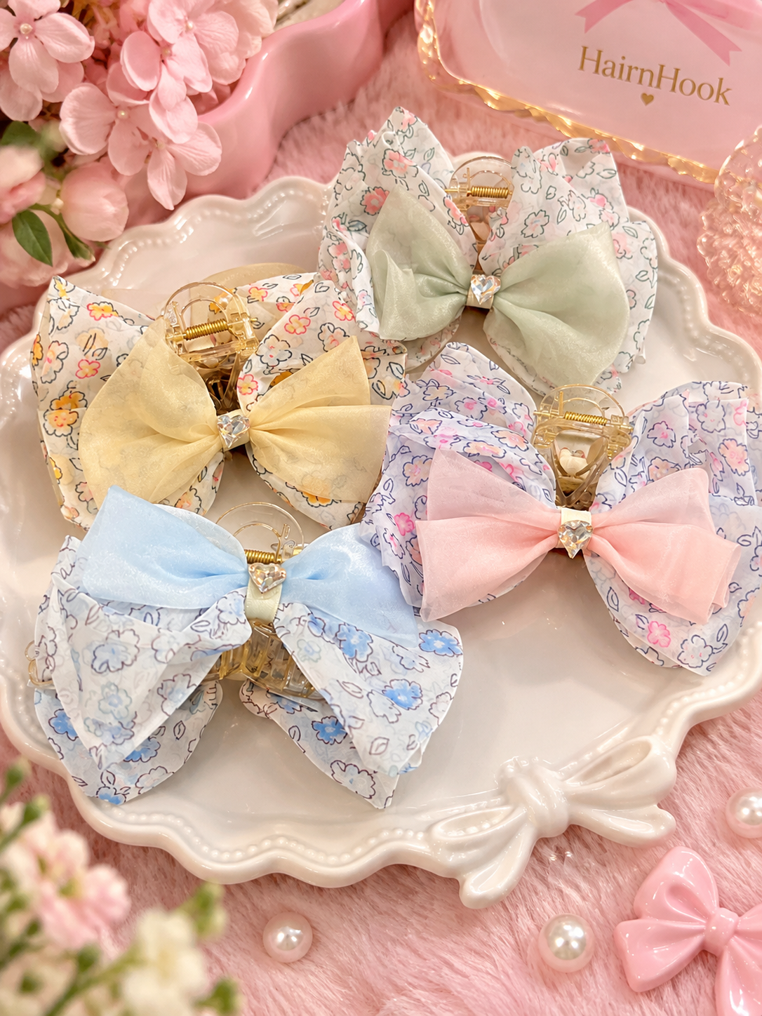 Korean big size bow cluchter(pack of 12)