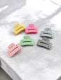 Korean Rectangular Chain Hair Claw Clips – Trendy Matte Clutcher( pack of 12)