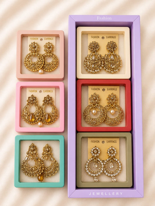 Indian style earrings for woman (pack of 6)