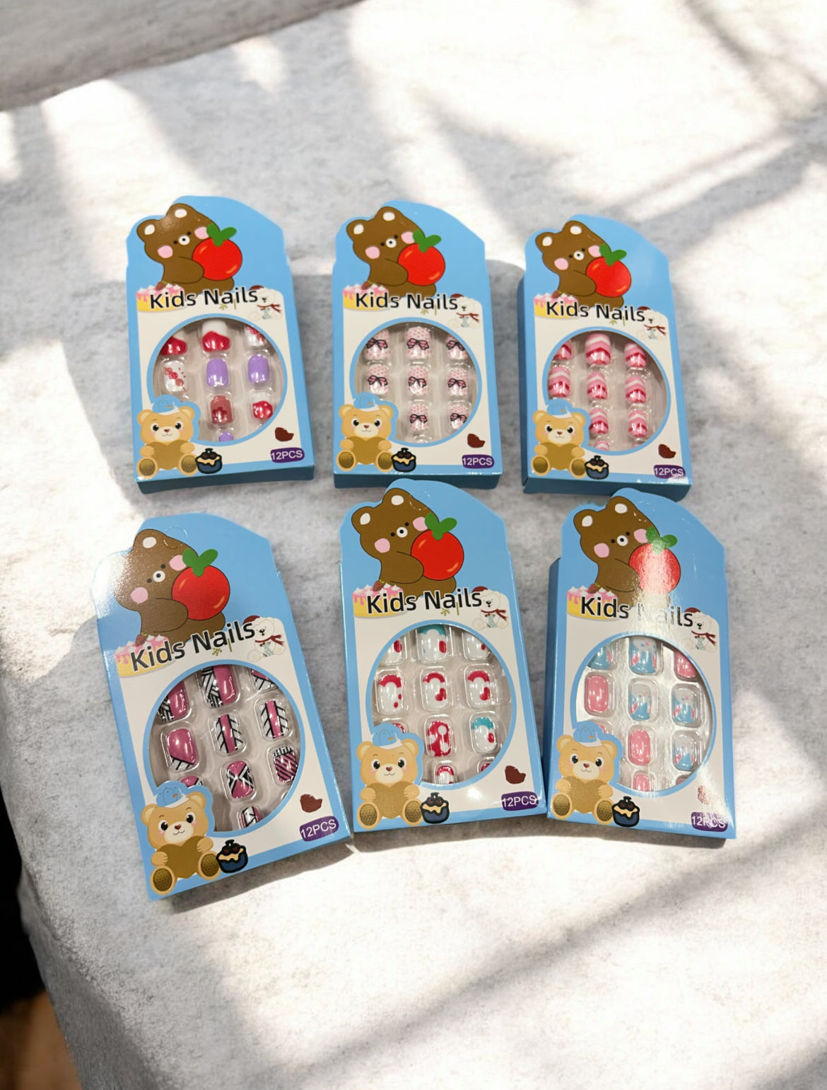 Cute Bear Cartoon Press-On Nails Set (pack of 12 sets)