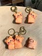 Cute Piggy magnetic keychain– Kawaii Cartoon Bear Style Soft Rubber Keyring for Bags, Keys & Gifts( pack of 6)