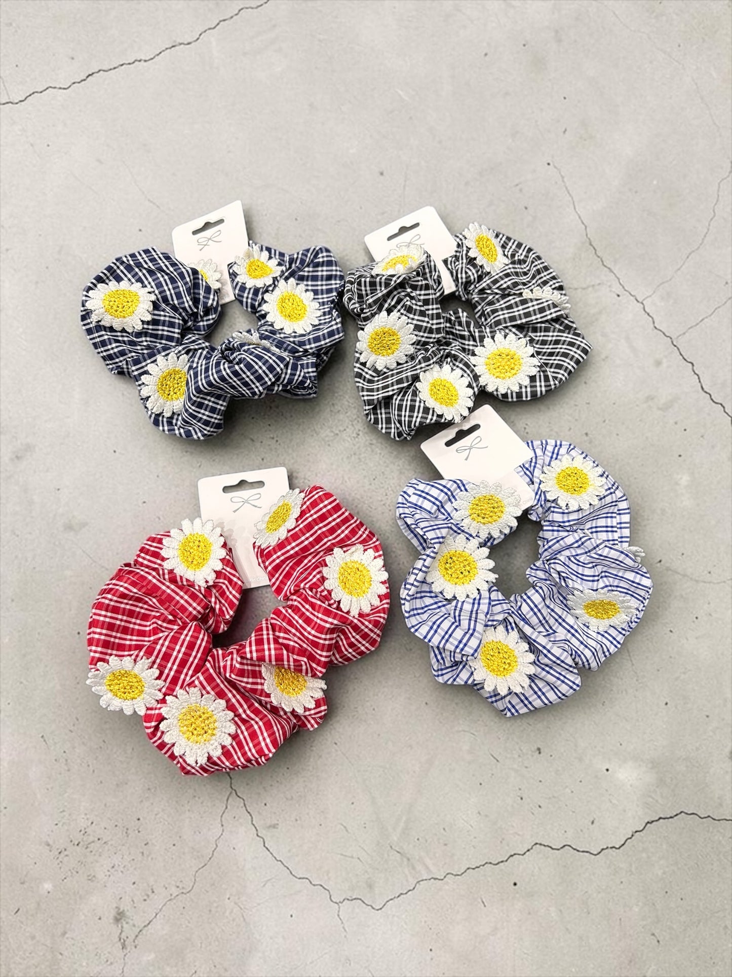 Korean Daisy Printed Scrunchies Set (pack of 12)