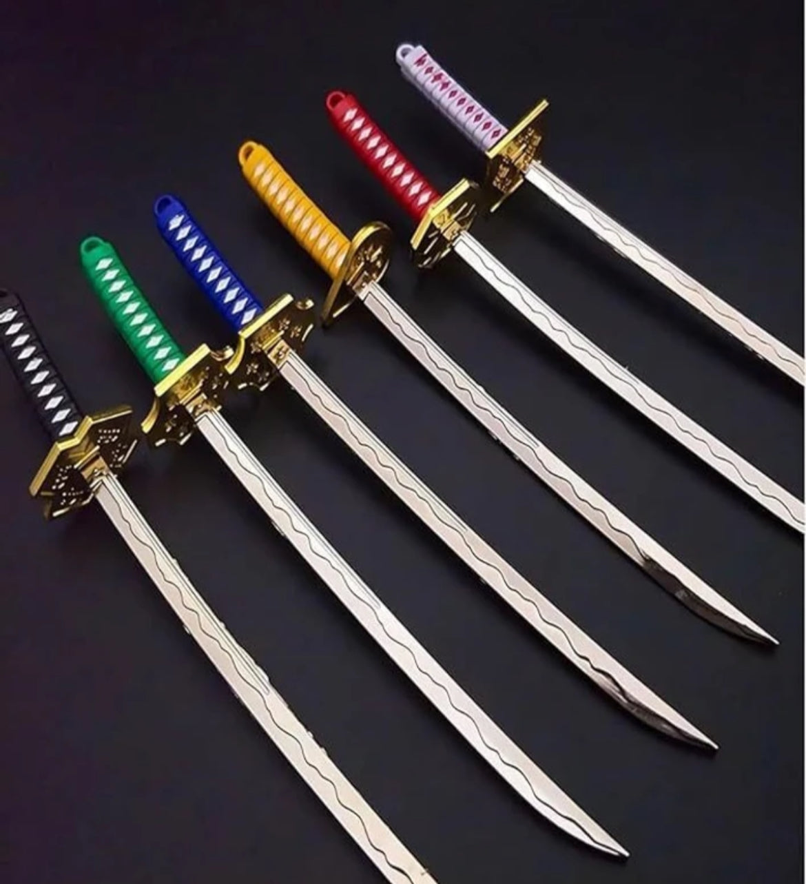 Anime Katana Sword Keychain – Mini Metal Samurai Sword Pendant for Bags, Bikes & Keys(pack of 6)