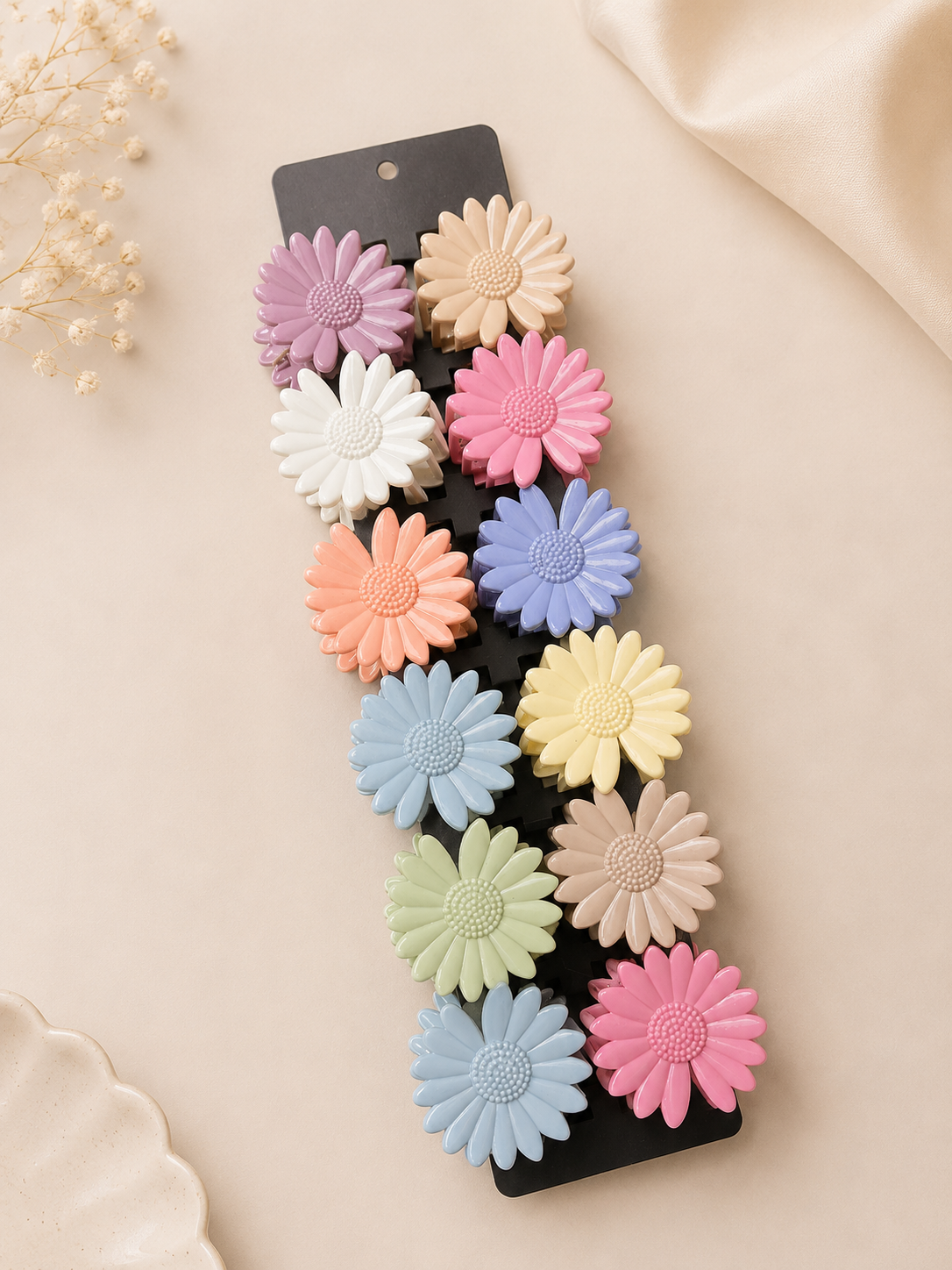 Premium flower hair claw ( pack of 12)