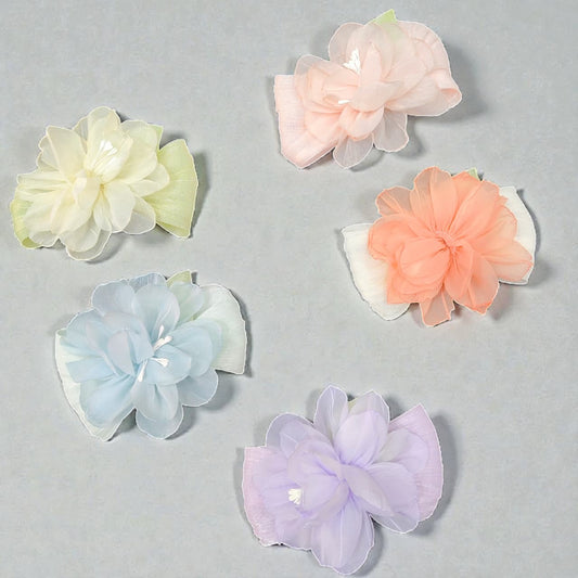 Pastel Organza Flower Hair Clips for Girls & Women | Elegant Floral Hair Accessories
( pack of 5)