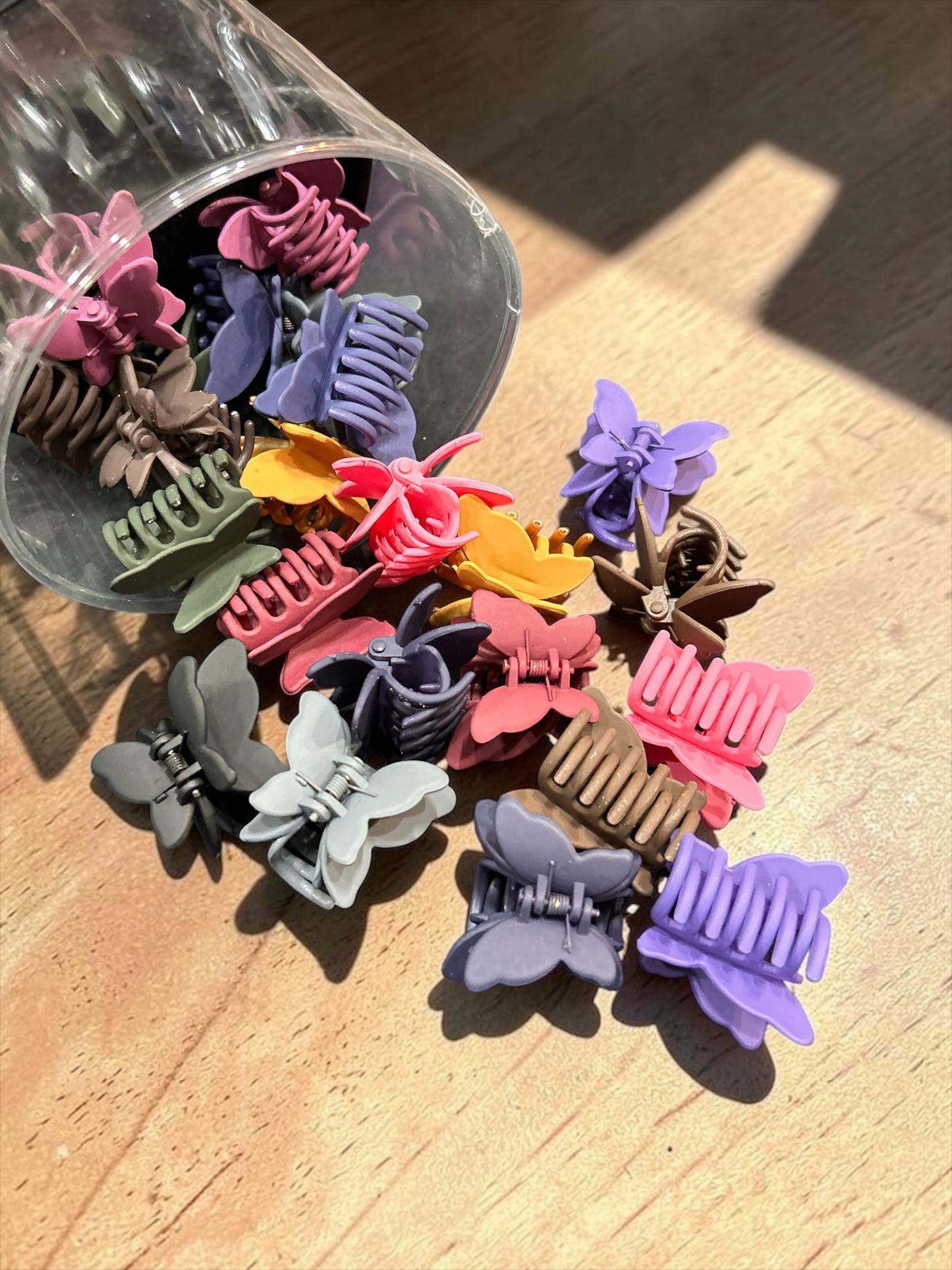 Butterfly Mini Claw Clips Jar Set | Korean Matte Hair Clutcher Collection (pack of 24)