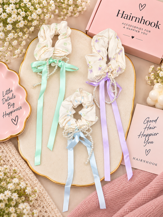 Premium Korean scrunchie ( pack of 12)