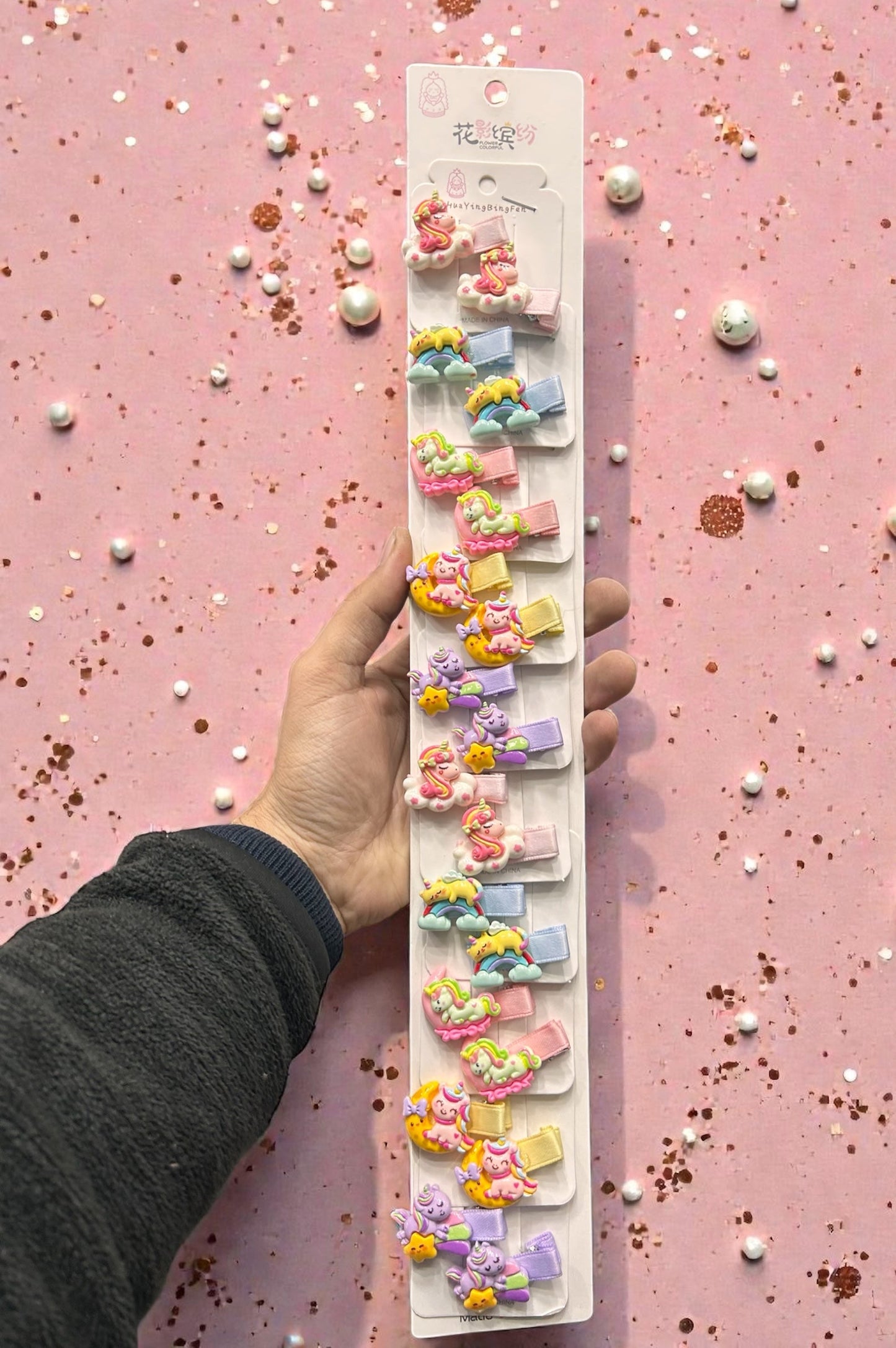 Unicorn premium hair clip set for kids ( pack of 10)