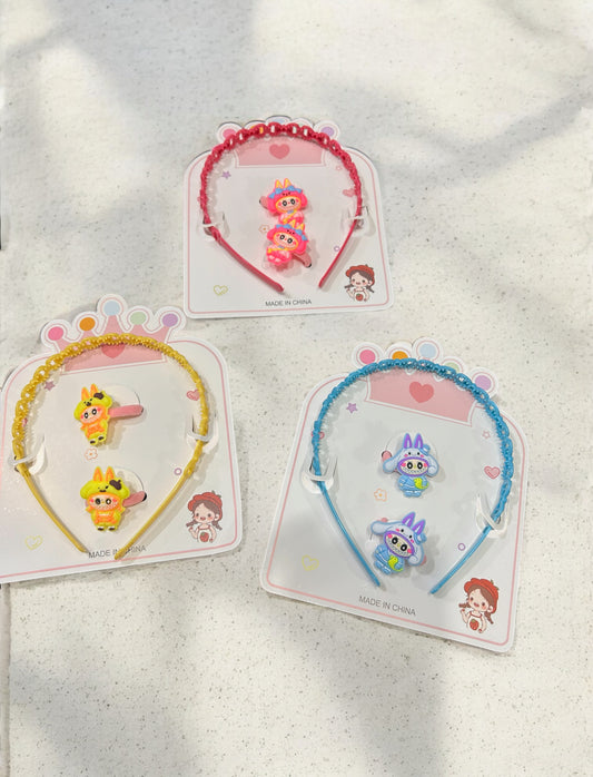 Cute Cartoon Headband & Hair Clips Set – Kawaii Hair Accessories Combo for Kids( pack of 12)