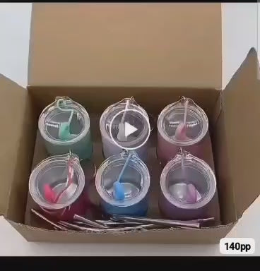 Mini Keychain Tumbler Cup with Straw – Cute Portable Shot Glass Keyring( pack of 6)