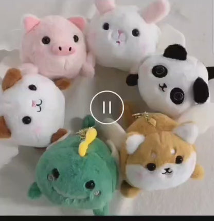 Premium plushies keychain ( pack of 6) with dancing pooch
