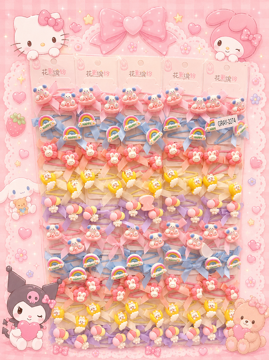 Kawaii Snap Clips( pack of 1 strip includes 10 pairs)