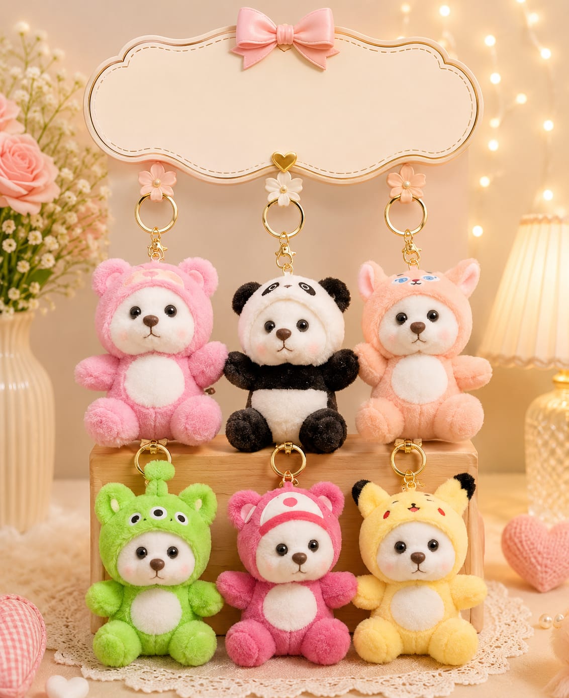 Plushies keychain ( pack of 6)