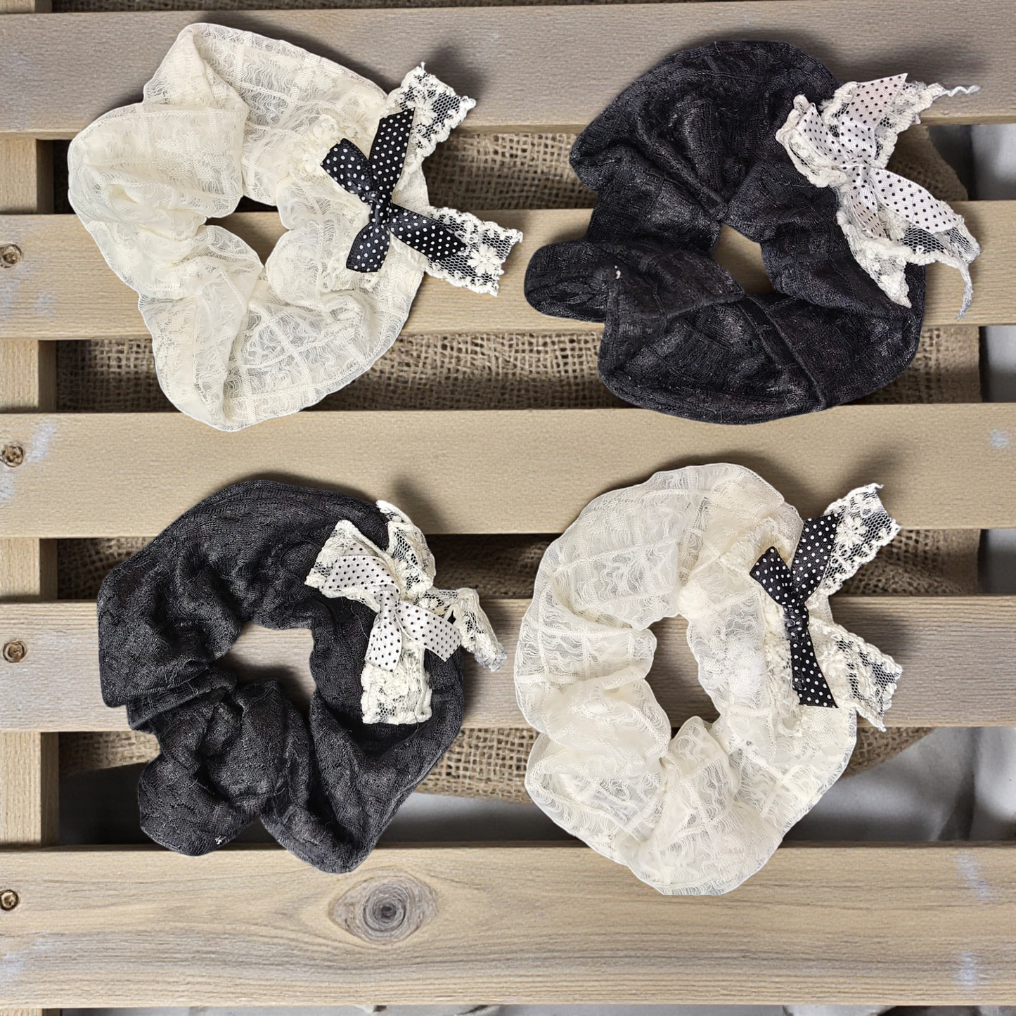 Korean scrunchies subtle bow (pack of 12)