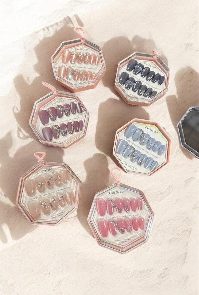 Professional Press-On Nails – Premium Korean Style Nail Art (pack of 12 )