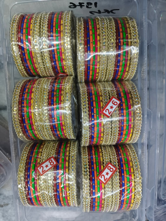 Premium karwachauth metal churi (pack of 6 set)
