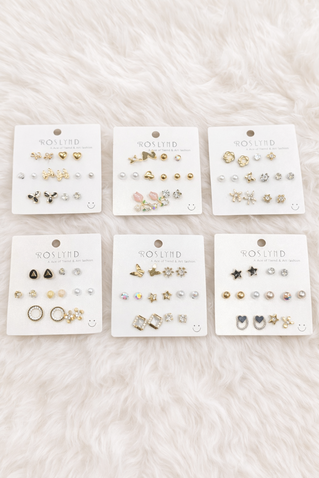 Earings stud combo sets ( pack of 12 cards)