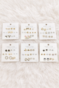 Earings stud combo sets ( pack of 12 cards)