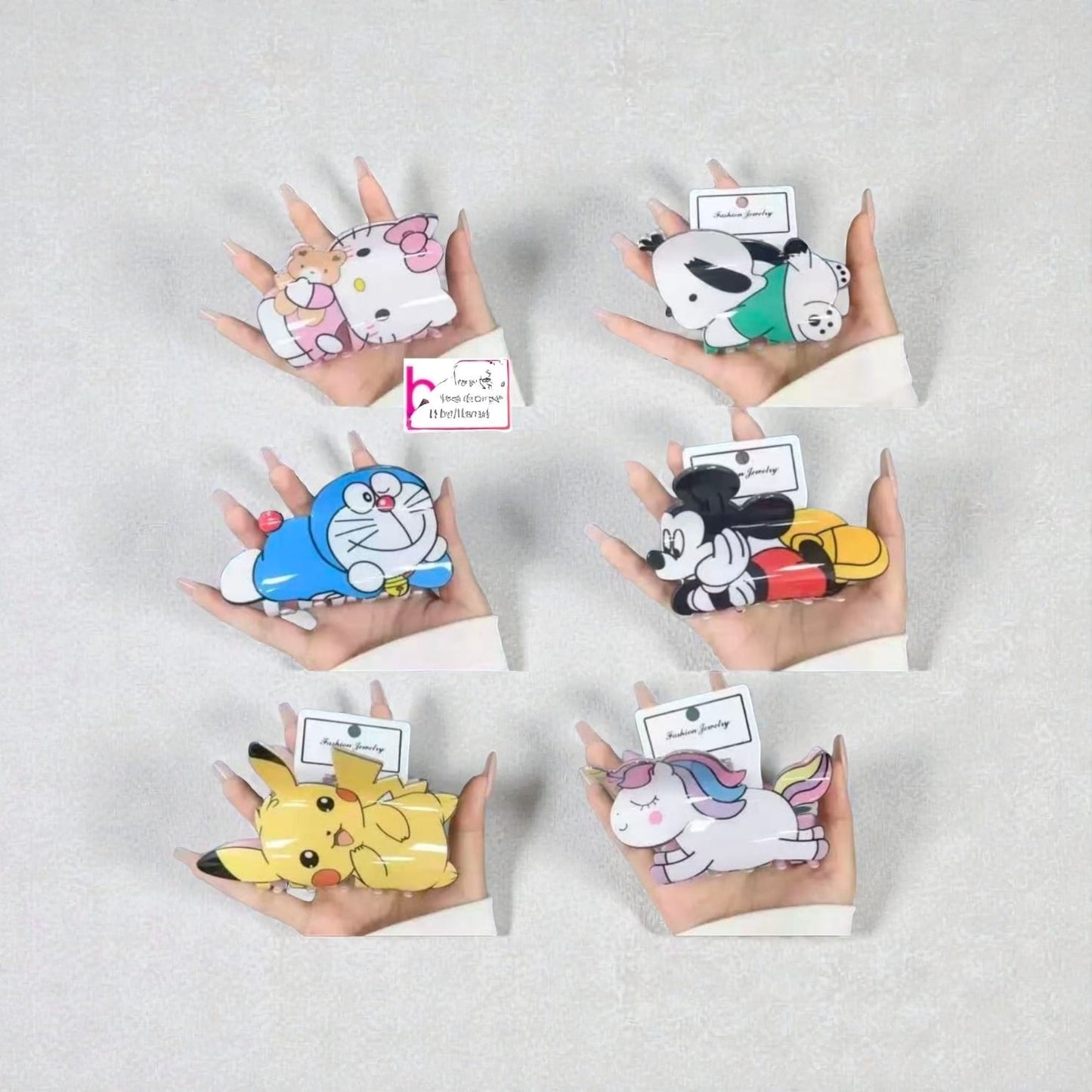 Acrylic clutchers premium quality ( pack of 12)