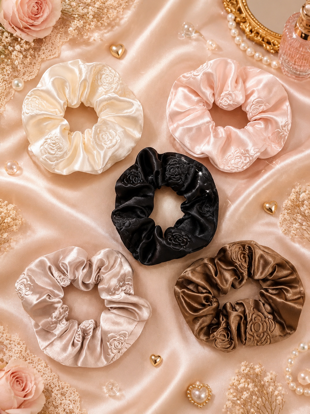 Cute kawaii korean scrunchies ( pack of 12)