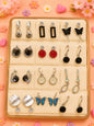 Korean chic earrings with a foldable box ( pack of 12 pieces)