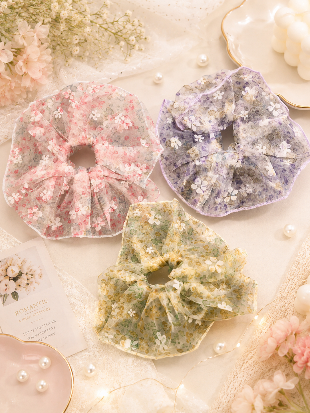 Korean premium scrunchies ( pack of 12)