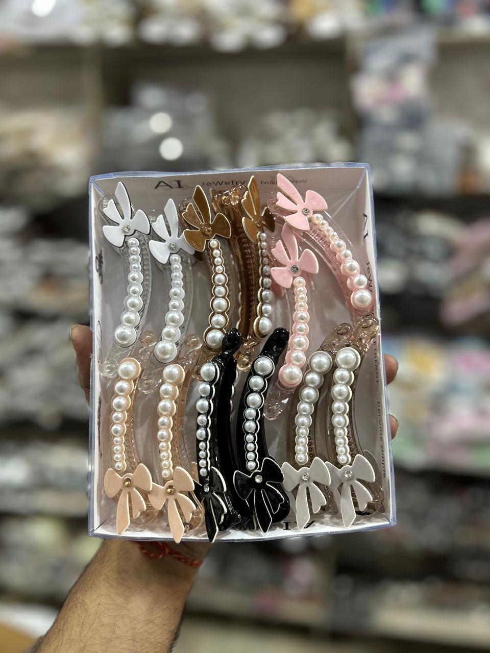 Party wear korean banana clip (pack of 12)