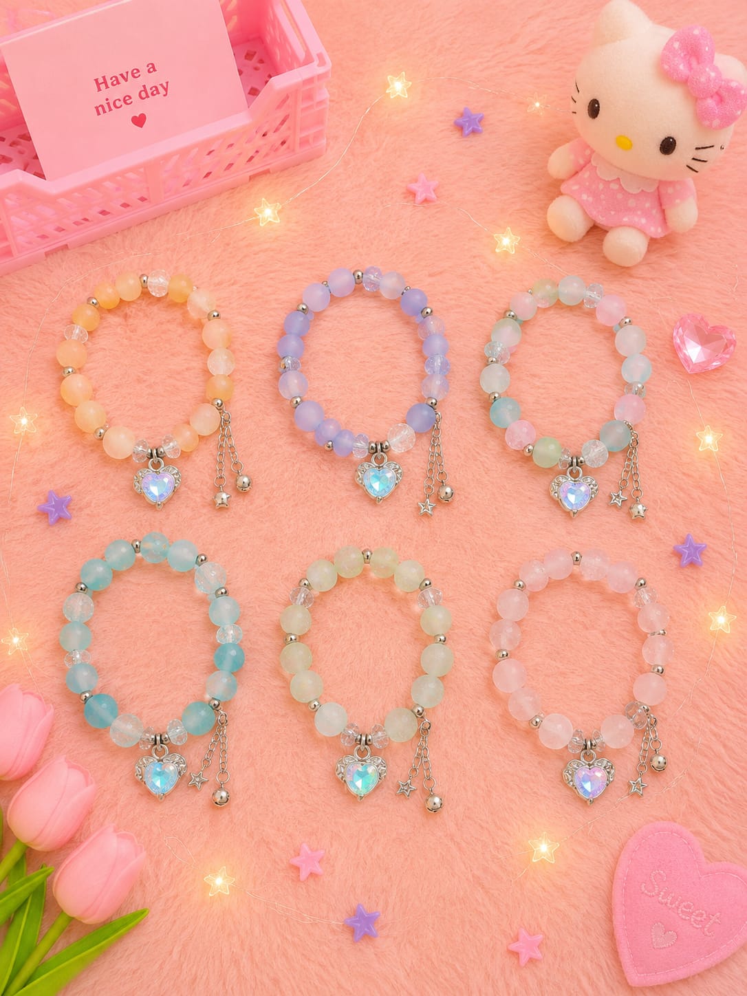 Korean charms bracelet ( pack of 12)