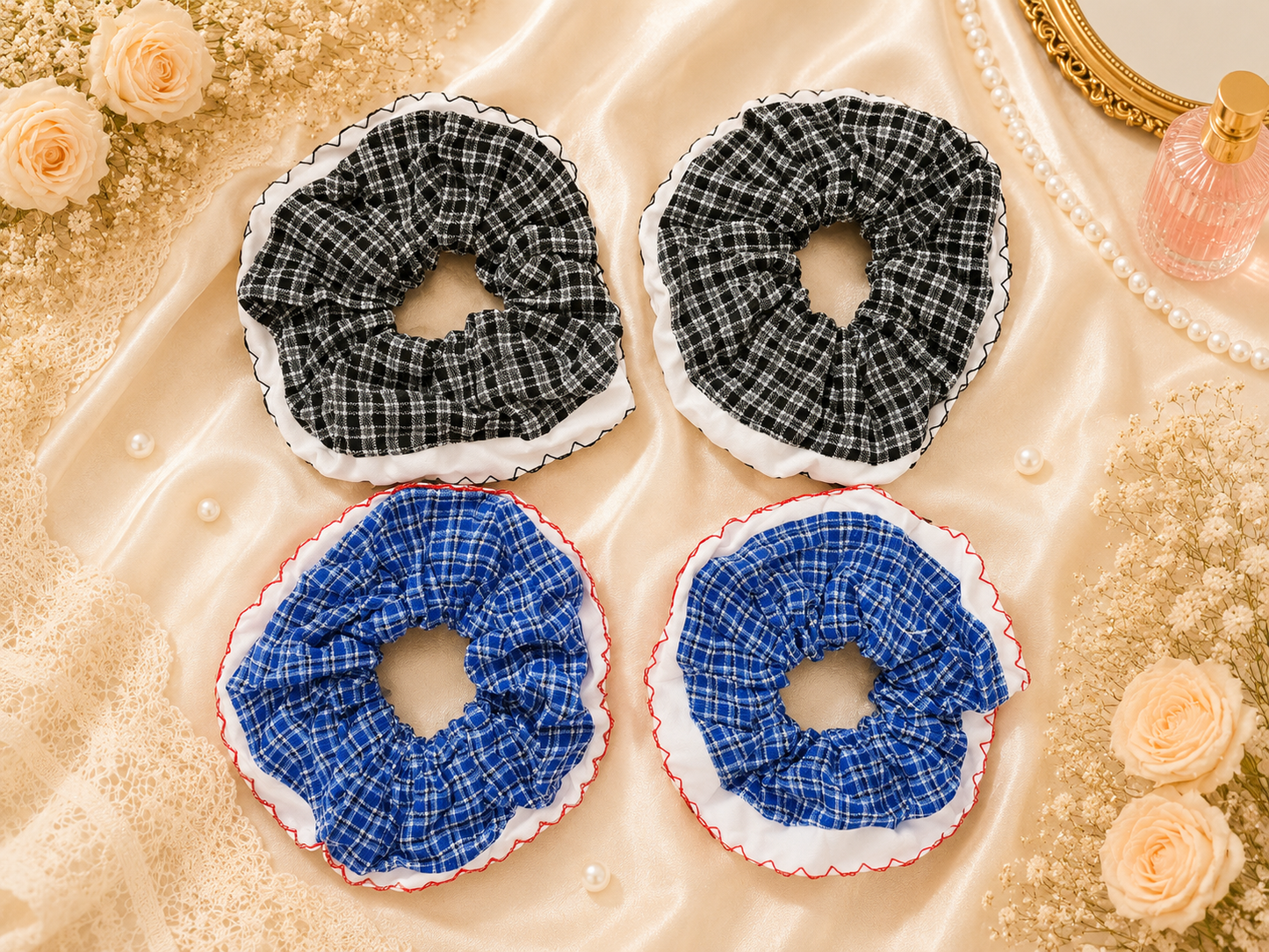 Cute kawaii korean scrunchies ( pack of 12)