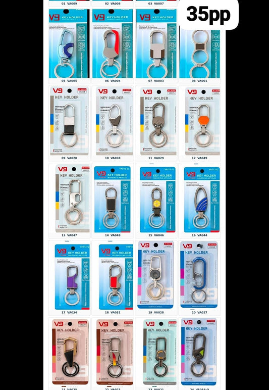 V9 Brand hook keychain ( pack of 24 mix designs)