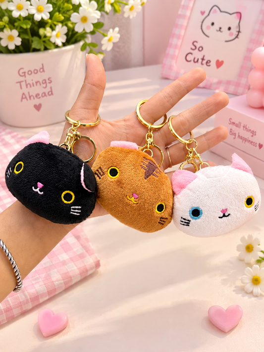 Plushies charms with rosegold keychain (pack of 12 piece)