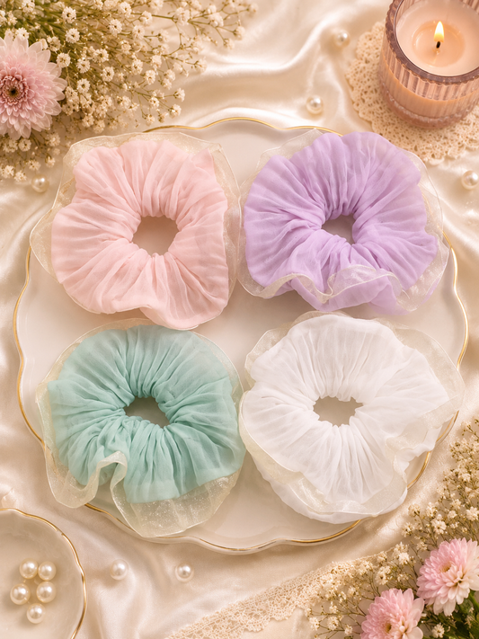 Korean premium scrunchies ( pack of 12)