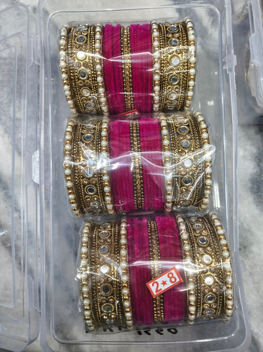 Premium karwachauth metal churi (pack of 3 sets)