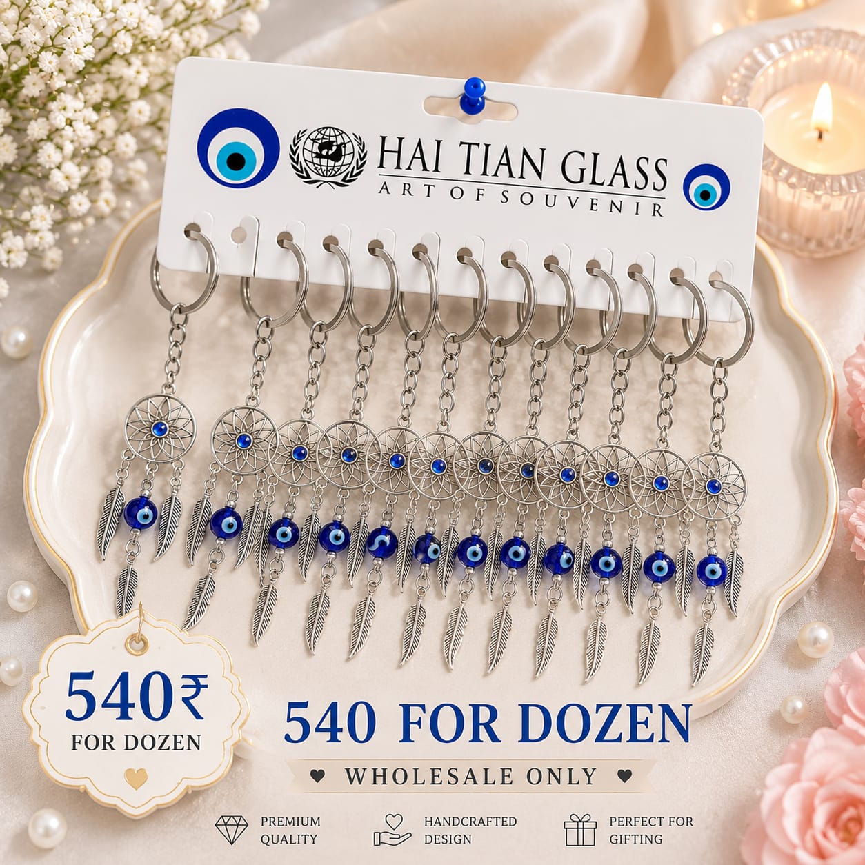 Evil eye keychain ( pack of 12 )