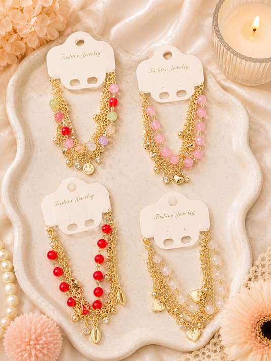 Cartier brand multi layered korean girls bracelet ( pack of 12)