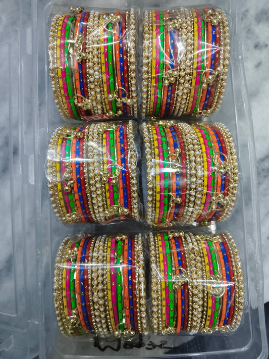 Premium karwachauth metal churi (pack of 6 set)