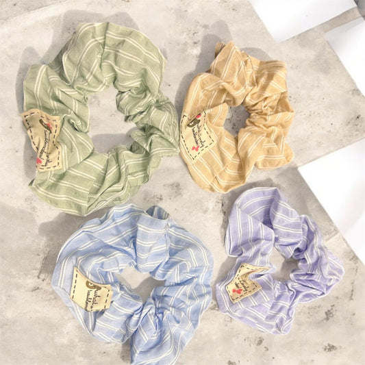 Korean Style Fabric Scrunchie Rubber Band for Daily Wear 6 ( pack of 12)