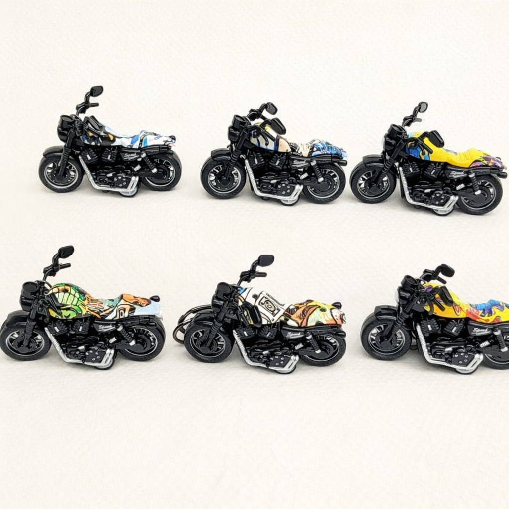 Metal cast bike keychain (pack of 6)