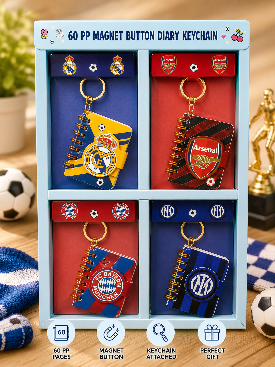Kawai magnet lock keychain diary ( pack of 12)